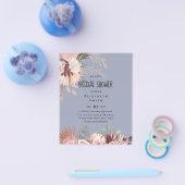 バジェットパンパスグラスフォトブライダルシャワー招待状 チラシ (シングル)