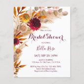 バジェットパンパスグラスフローラブライダルシャワー招待状 (正面)