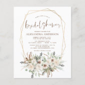 バジェットパンパスグラスブライダルシャワーボホ招待状 チラシ (正面)