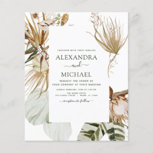 バジェットパンパスグラスボヘミアンボホトロピカル結婚ズ チラシ