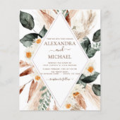 バジェットパンパスグラスボホユーカリプス結婚チラシ チラシ (正面)