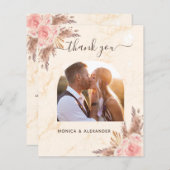 バジェットパンパスグラス写真結婚大理石感謝していのあなた (正面/裏面)