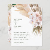 バジェットパンパスグラス素朴結婚式招待状 (正面/裏面)