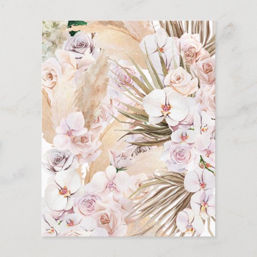 バジェットパンパスグラス素朴結婚式招待状 (裏面)