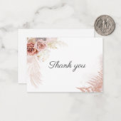 バジェットパンパスグラス結婚フローラサンキューカード ノートカード (正面/裏面インサイチュ)