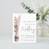 バジェットパンパスグラースQRコード結婚式招待状 (スタンド正面)