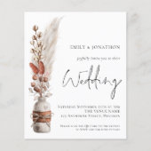 バジェットパンパスグラースQRコード結婚式招待状 (正面)