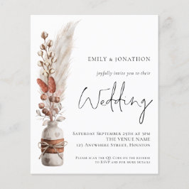 バジェットパンパスグラースQRコード結婚式招待状