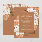 バジェットパンパスコットンブライダルシャワー招待 (正面/裏面)