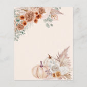 バジェットパンパスパンプキン秋の結婚式招待状 (裏面)