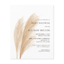 バジェットパンパスベビーシャワー招待状