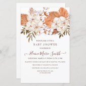 バジェットパンパスベビー男女兼用シャワー招待状 (正面/裏面)