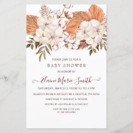 バジェットパンパスベビー男女兼用シャワー招待状