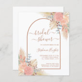 バジェットパンパスユーカリプトゥスブライダルシャワー招待 (正面/裏面)