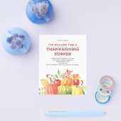 バジェットパンプキンサンクスギビングディナー招待状 チラシ (シングル)