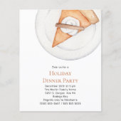 バジェットパンプキンパイホリデーディナーパーティの招待状 (正面)