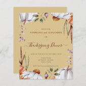 バジェットパンプキンフローラ感謝祭招待状 (正面/裏面)