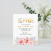 バジェットパンプキンベビーシャワーピンクローゼス招待状 (スタンド正面)