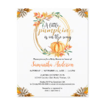 バジェットパンプキンベビーシャワー秋招待状