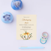 バジェットパンプキン感謝祭ディナー招待状。 チラシ (シングル)