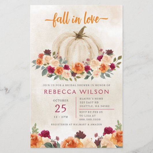 バジェットパンプキン秋インラブ秋ブライダルシャワー (正面)