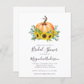 バジェットパンプキン秋ブライダルシャワー招待 (正面/裏面)