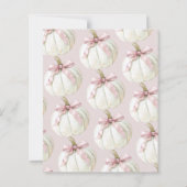 バジェットパンプキン&ピンクボウベビーシャワー招待状 (裏面)