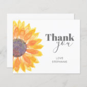 バジェットパーソナライズされたひまわりサンキューカード (正面/裏面)
