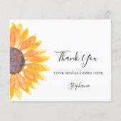 バジェットパーソナライズされたひまわりサンキューカード (正面)