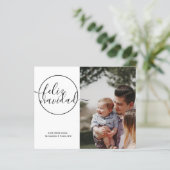 バジェットパーソナライズされたフォトFeliz Navidadカード (スタンド正面)