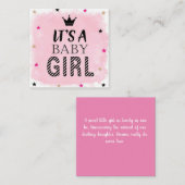 バジェットパーソナライズされたベビーガール誕生のお知らせ ノートカード (正面/裏面)