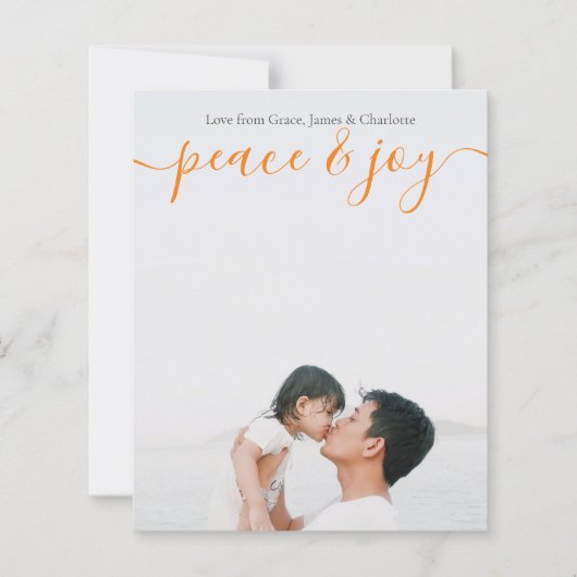 バジェットパーソナライズされた写真と文字クリスマスカード (正面)