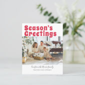 バジェットパーソナライズされた写真と文字クリスマスカード (スタンド正面)
