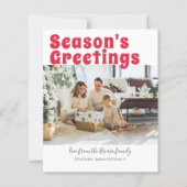 バジェットパーソナライズされた写真と文字クリスマスカード (正面)