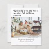 バジェットパーソナライズされた写真と文字クリスマスカード (正面)