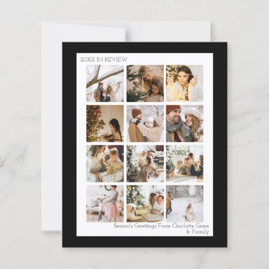 バジェットパーソナライズされた写真と文字クリスマスカード (正面)