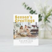 バジェットパーソナライズされた写真と文字クリスマスカード (スタンド正面)