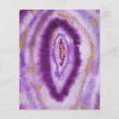 バジェットパープルと金ゴールドアゲート結婚式招待状 (裏面)