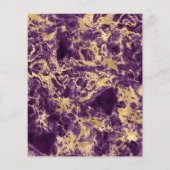 バジェットパープルと金ゴールド大理石結婚式招待状 チラシ (裏面)