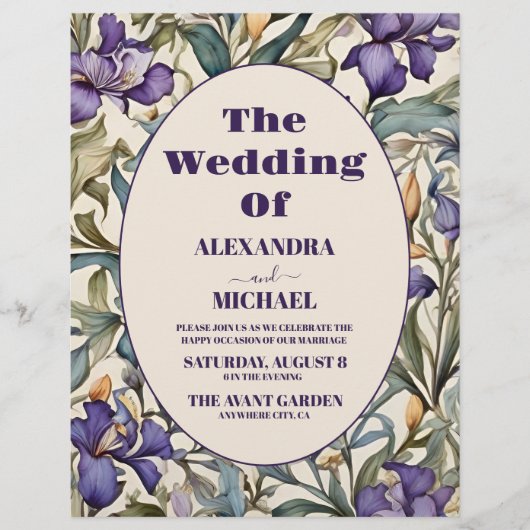 バジェットパープルアイリスアールヌーボー結婚ズ チラシ (正面)