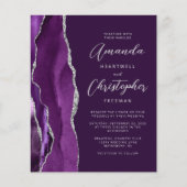 バジェットパープルアガテシルバープラム結婚式招待状 (正面)