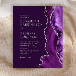 バジェットパープルアガテシルバープラム結婚式招待状