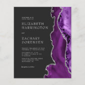 バジェットパープルアガテシルバー結婚式招待状 (正面)