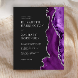 バジェットパープルアガテシルバー結婚式招待状