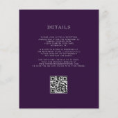 バジェットパープルアガテシルバーQRコードウェディング招待 (裏面)