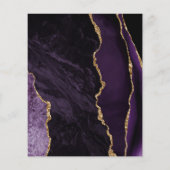 バジェットパープルアガテ金ゴールドグラム結婚式招待状 (裏面)