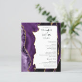 バジェットパープルアガテ金ゴールドグリッター結婚式 プログラム (スタンド正面)