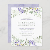 バジェットパープルウォーターカラーフジテリアブライダルシャワー (正面/裏面)