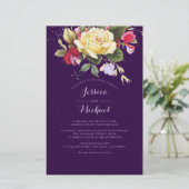 バジェットパープルエレガントフローラ結婚式招待状 (スタンド正面)