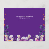 バジェットパープルオレンジダークまで夜明け結婚式の招待 (裏面)